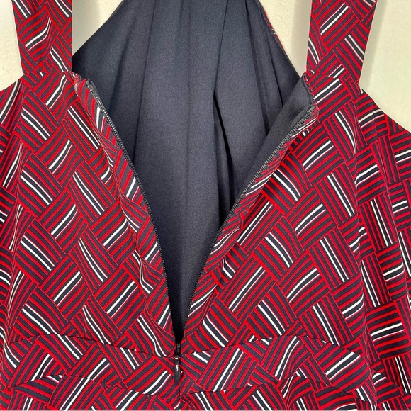 SOLD Banana Republic Wrap Halter Midi Dress Size 6 Basketweave Red - Picture 11 of 11